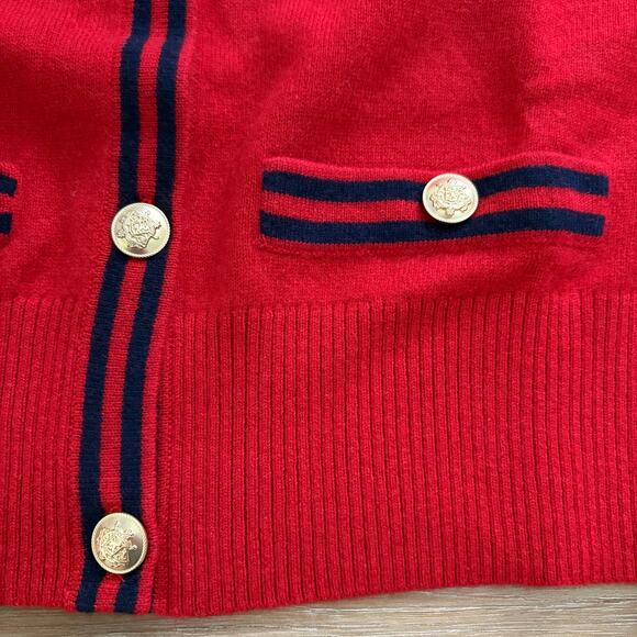 J. Crew Cashmere Sweater Lady Jacket Contrast Trim M - Picture 4 of 10